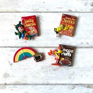 Vintage Retro Cereal Box Brands Lucky Charms Cocoa Puffs Fridge Magnet Set of 3